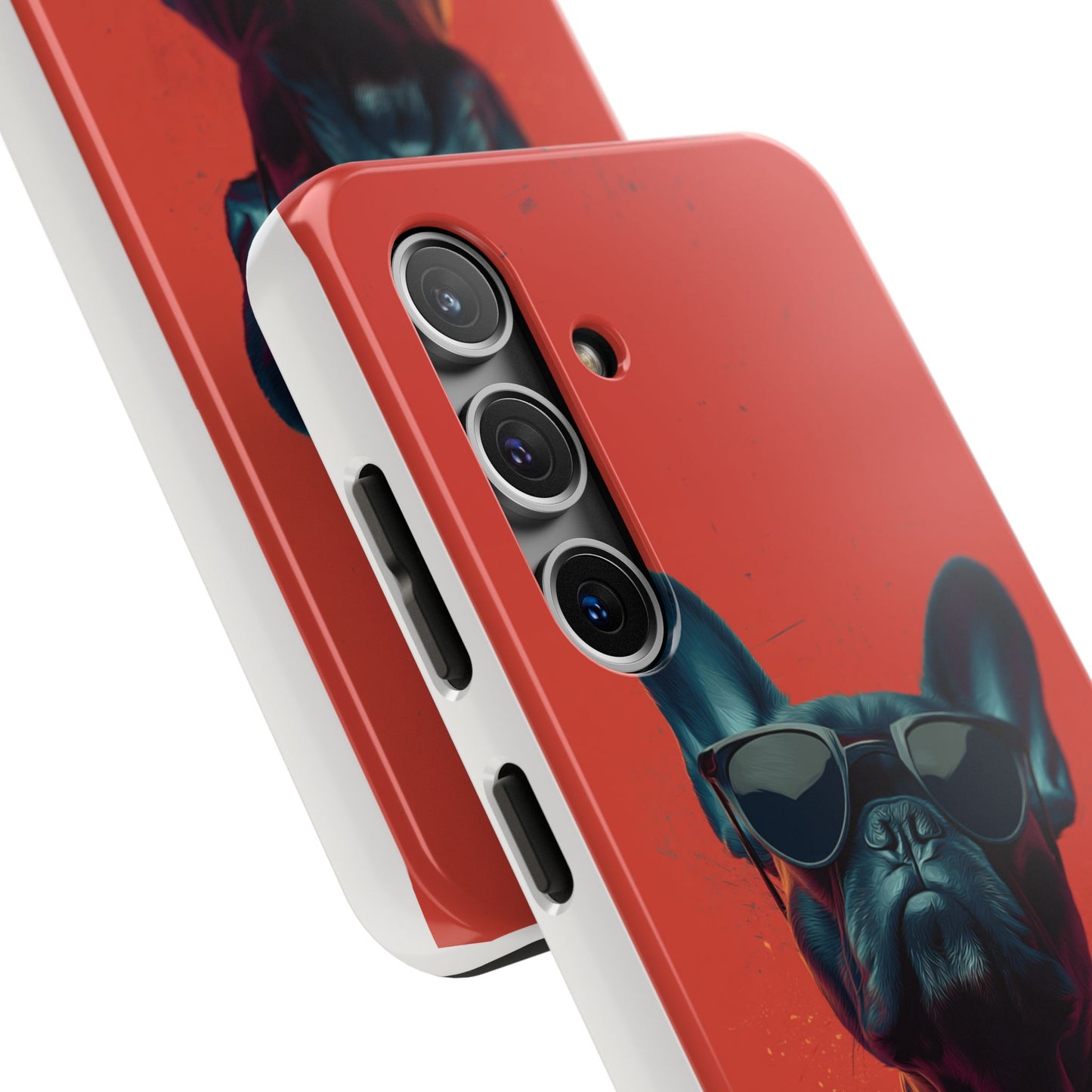 Rockin’ Dogs Tough Phone Case - Playful Guitarist & Cool Bulldog for Pet Lovers