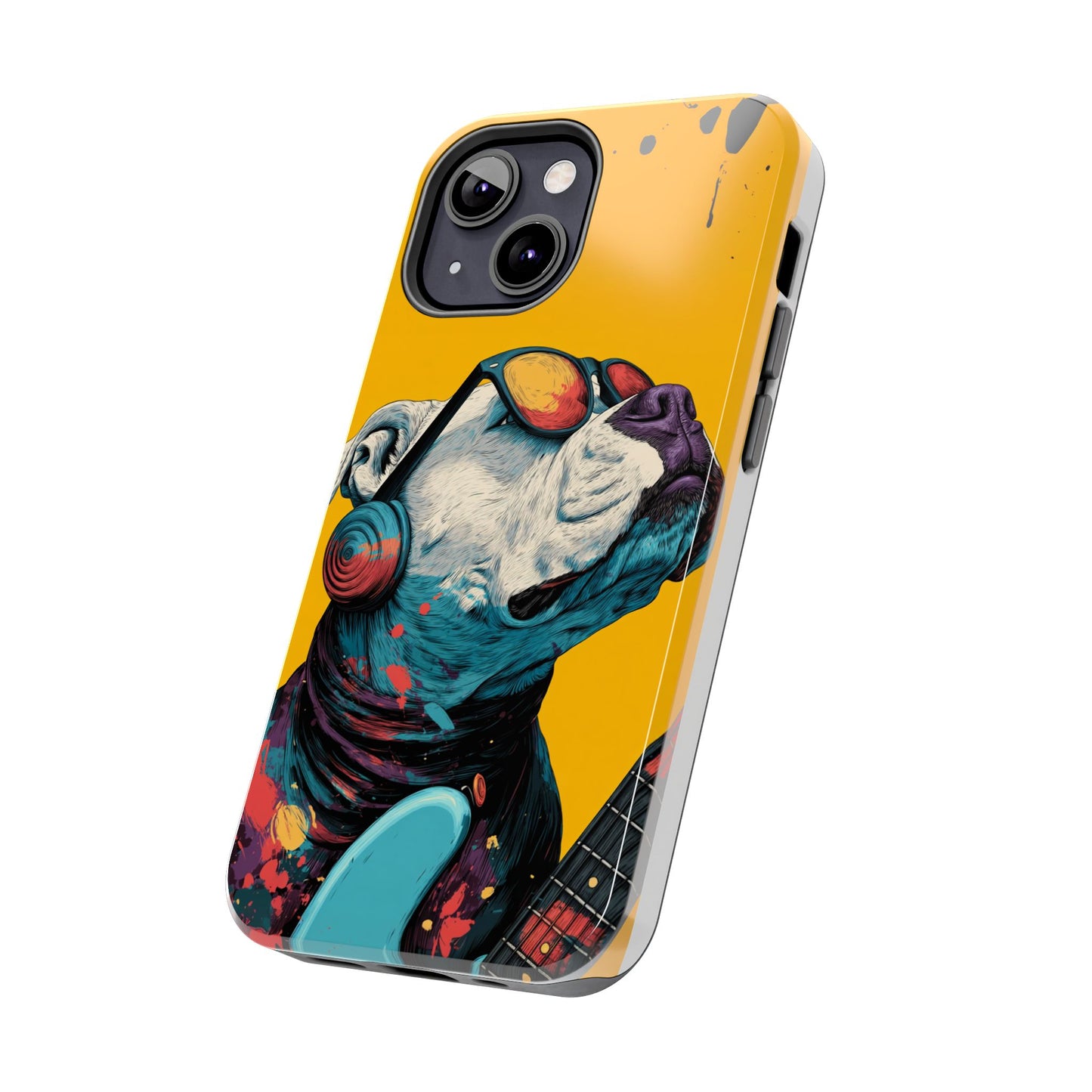 French Bulldog with Orange Sunglasses and Headphones Tough Phone Case