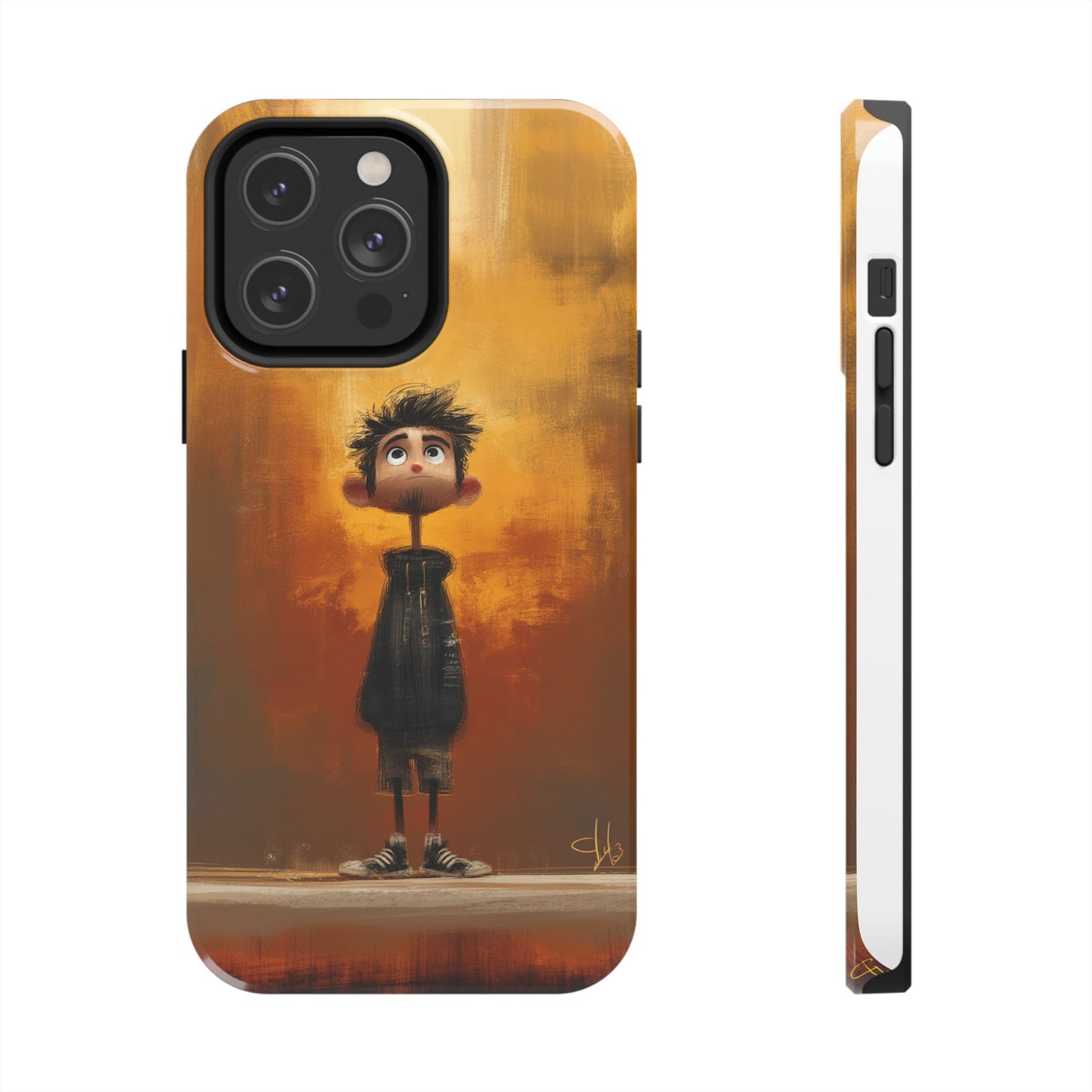 Unique Tough Phone Cases with Artistic Boy Design - Perfect for Kids and Teens