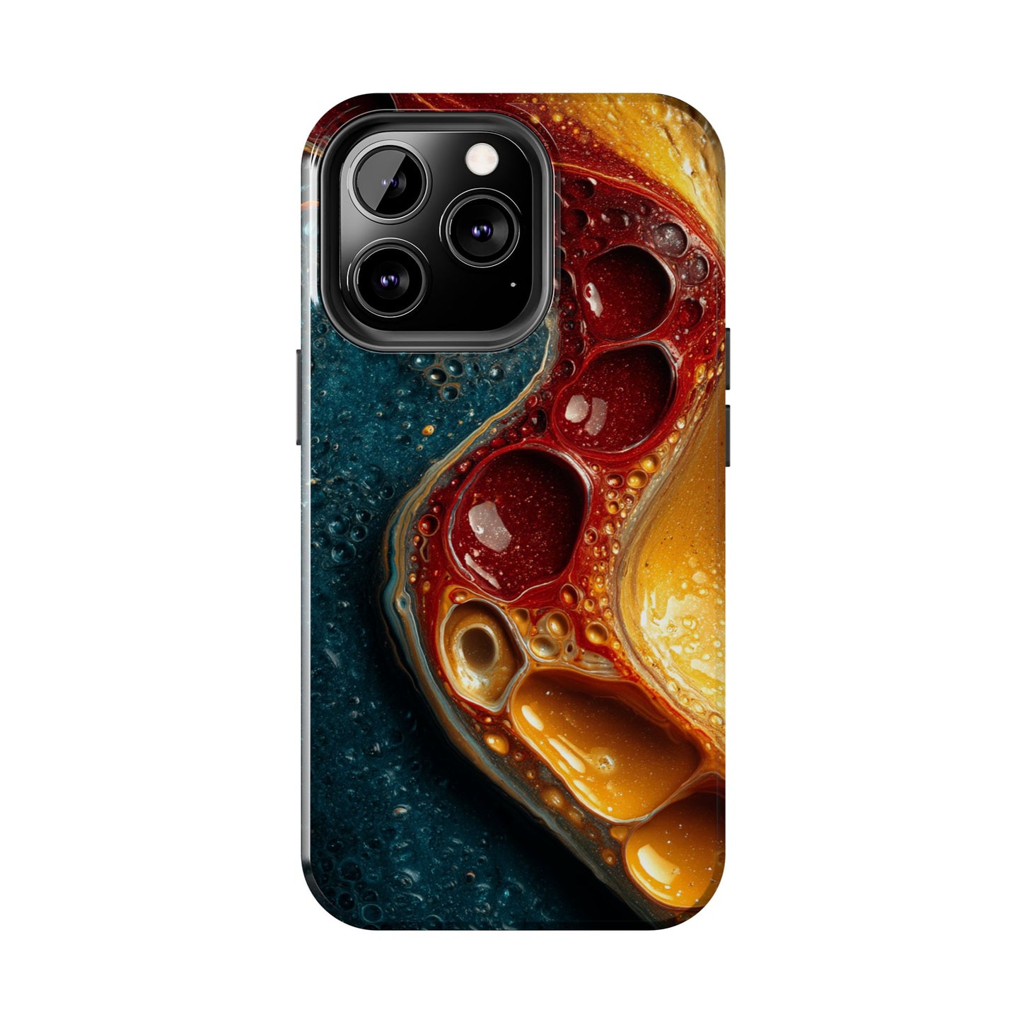 Artistic Tough Phone Case - Vibrant Fluid Design