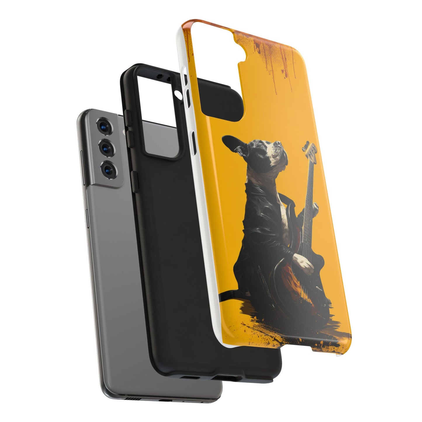 Rock Star Dog with Guitar Tough Phone Case – Wearable Art for Pet & Music Enthusiasts