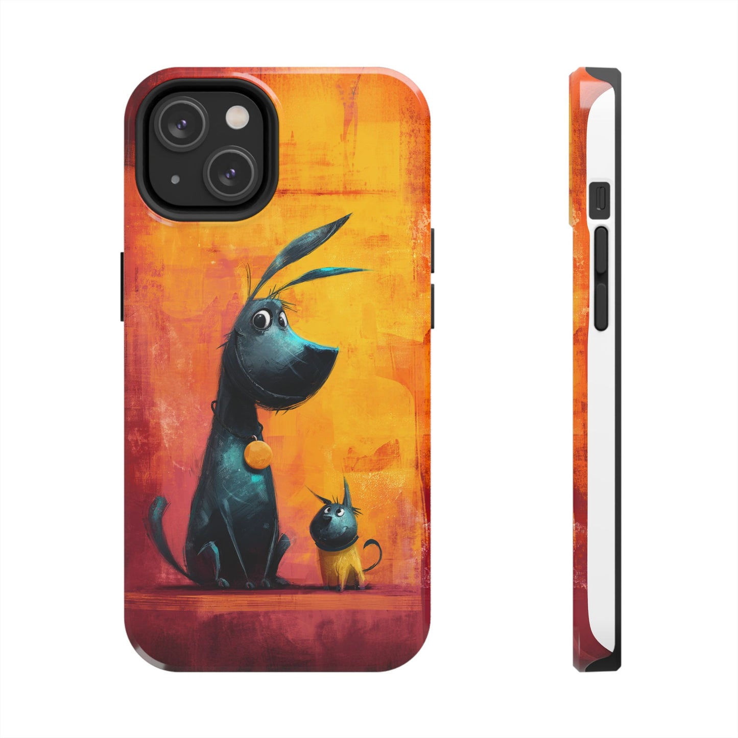 Colorful Dog & Cat Tough Phone Case – Fun Pet Lover Accessory