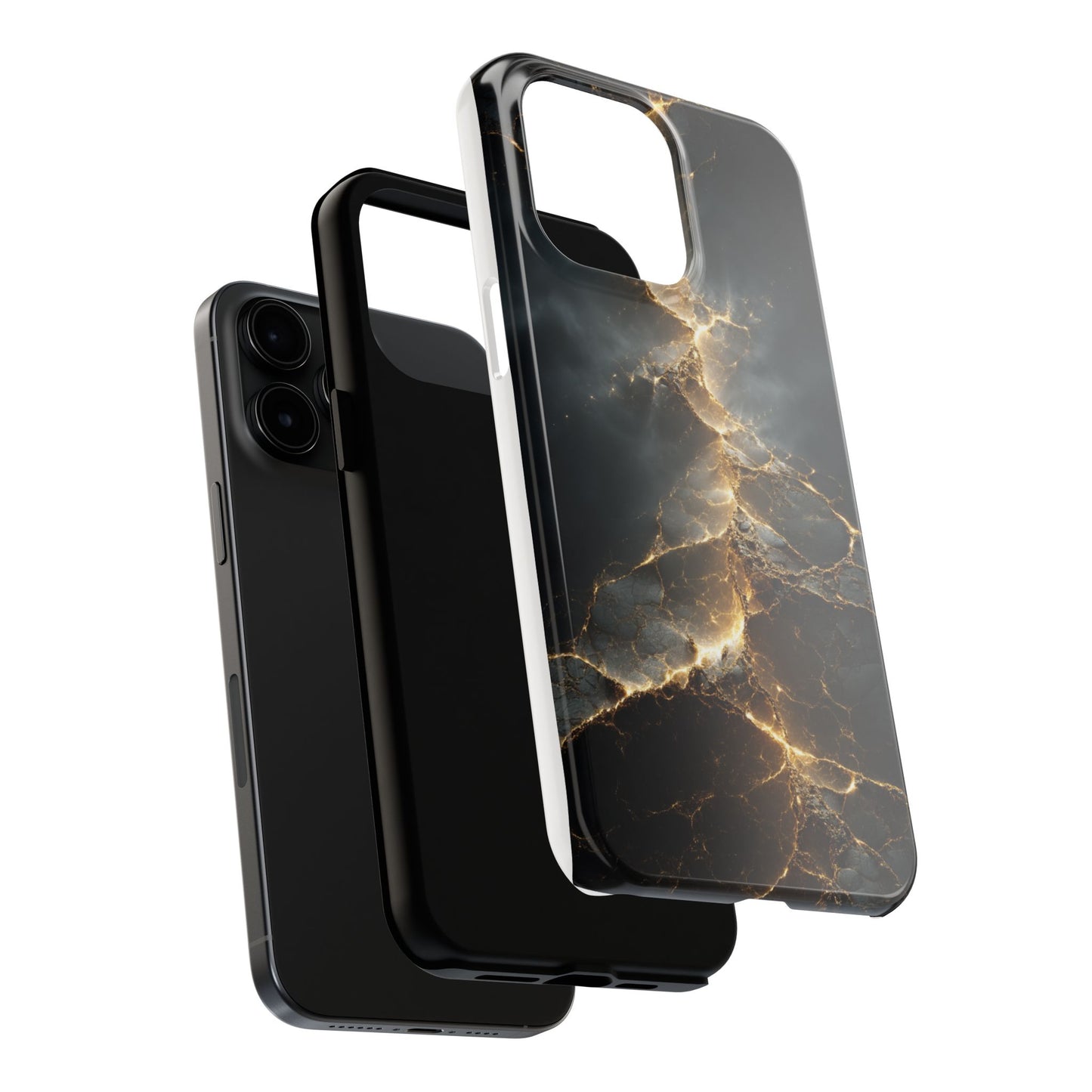 Majestic Marble Phone Case - Tough Protective Cover with Gold Veins