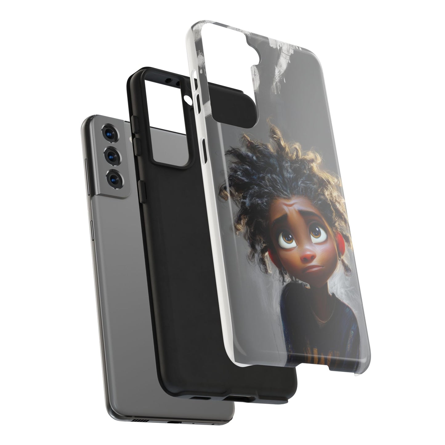 Whimsical Tough Phone Case - Artistic Design for Kids and Tweens