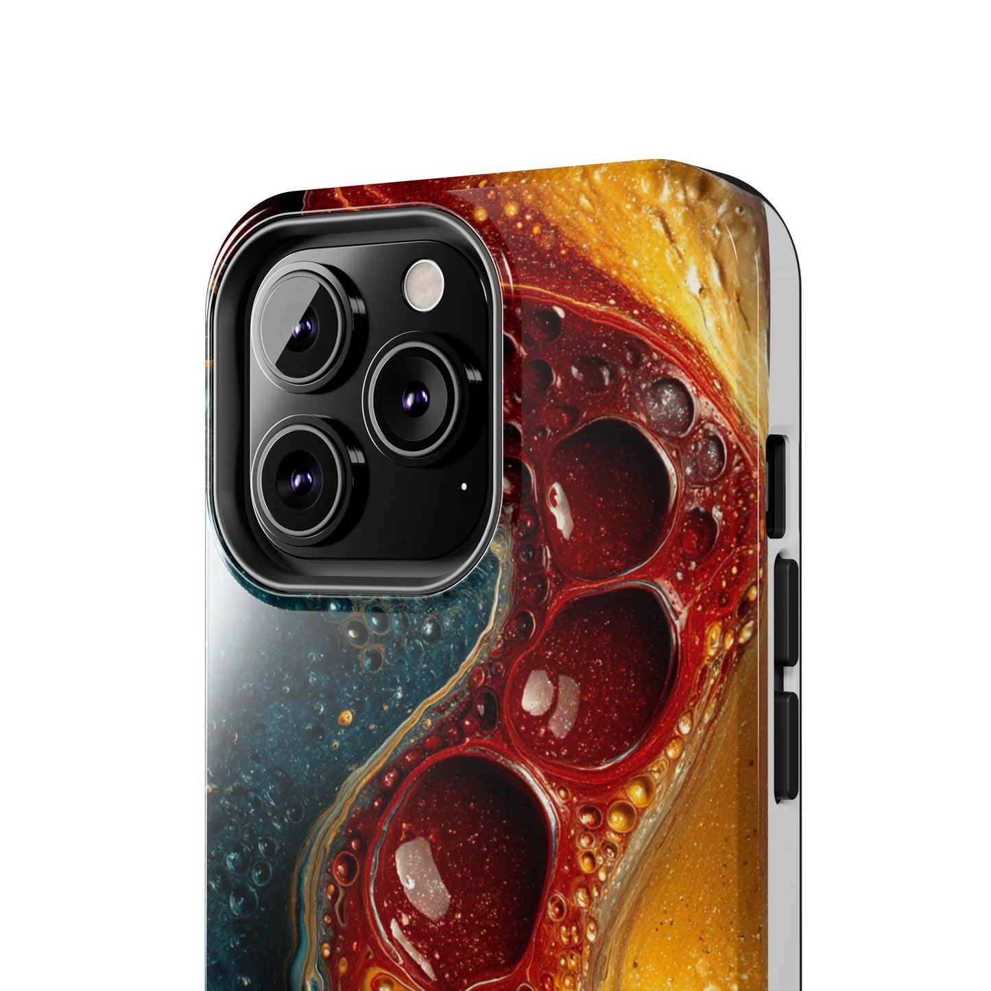 Artistic Tough Phone Case - Vibrant Fluid Design