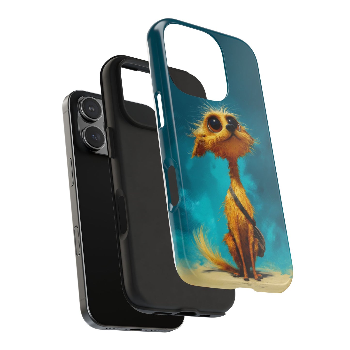 Whimsical Dog Art Tough Phone Case - Durable and Stylish Protection for Pet Lovers