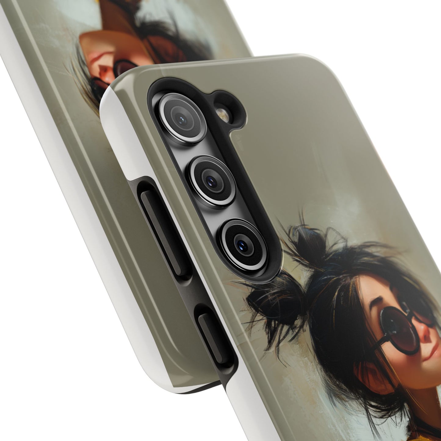 Trendy Tough Phone Case – Stylish Illustrated Girl Design for Fashion Lovers