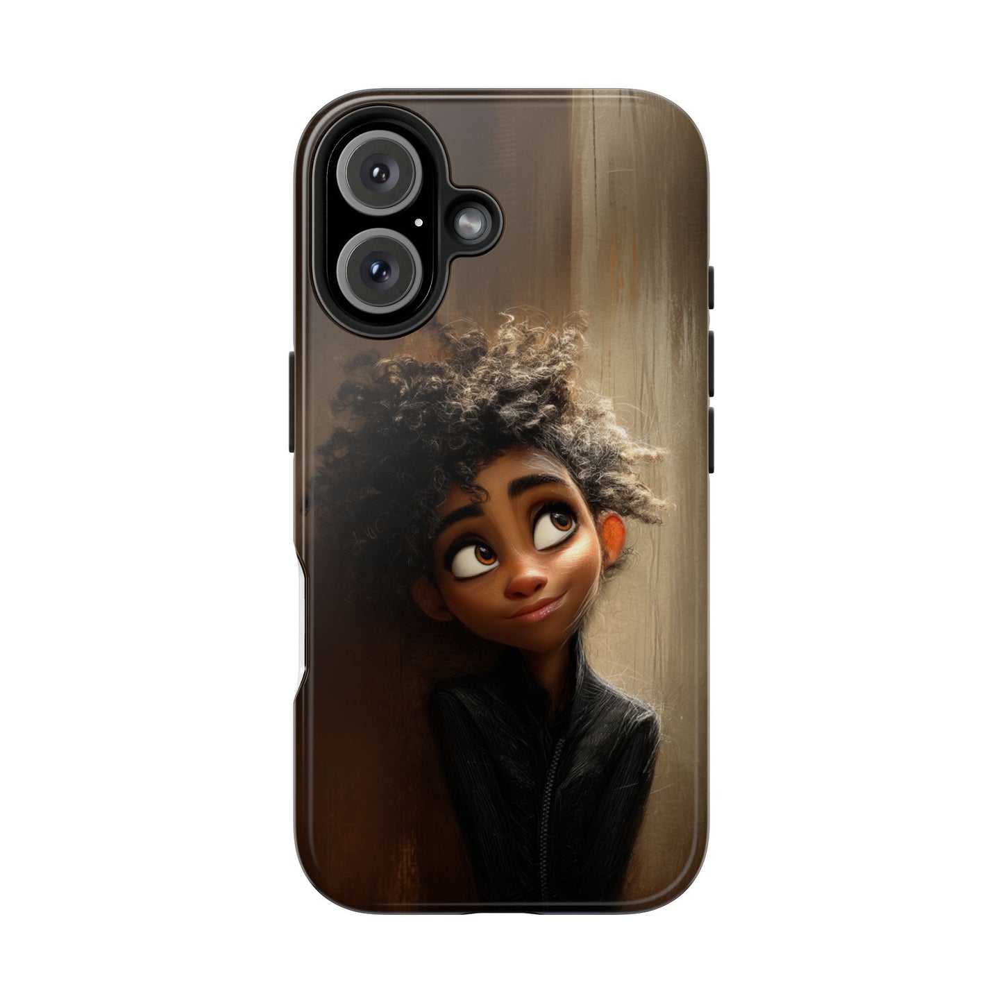 Stylish Tough Phone Case - Artistic Character Design for Teens