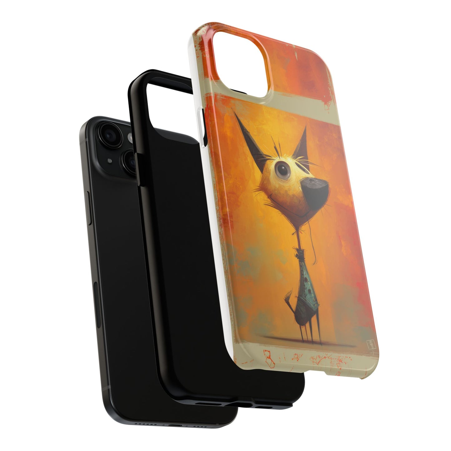 Whimsical Dog Art Tough Phone Case - Fun & Stylish Pet Lover Gift