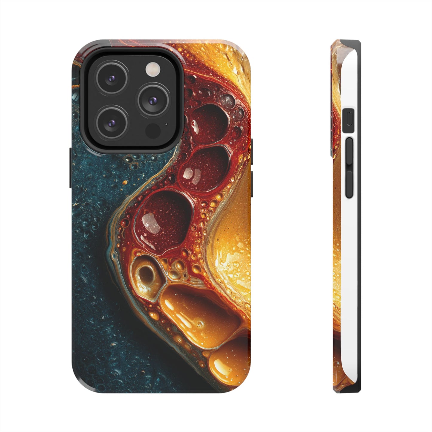 Artistic Tough Phone Case - Vibrant Fluid Design