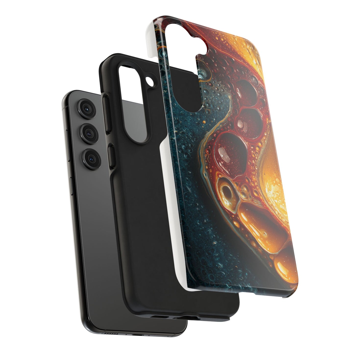 Artistic Tough Phone Case - Vibrant Fluid Design