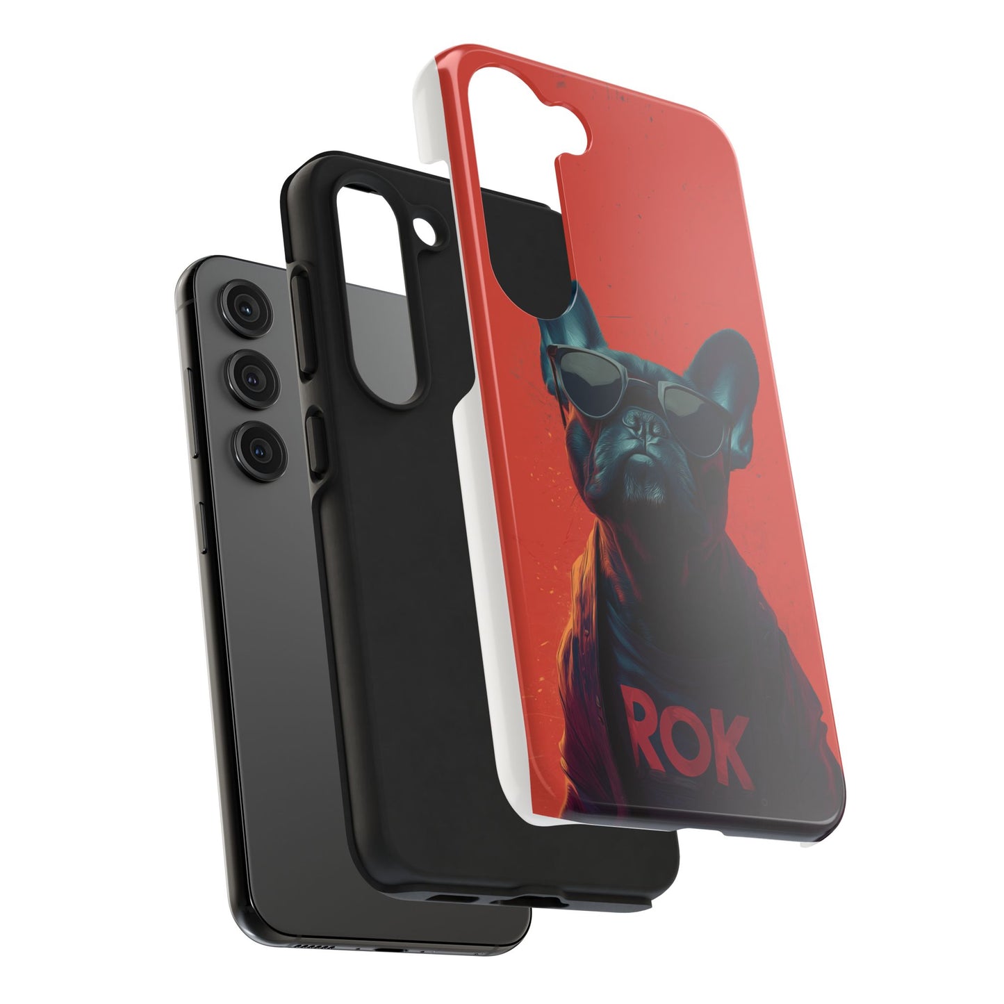 Rockin’ Dogs Tough Phone Case - Playful Guitarist & Cool Bulldog for Pet Lovers