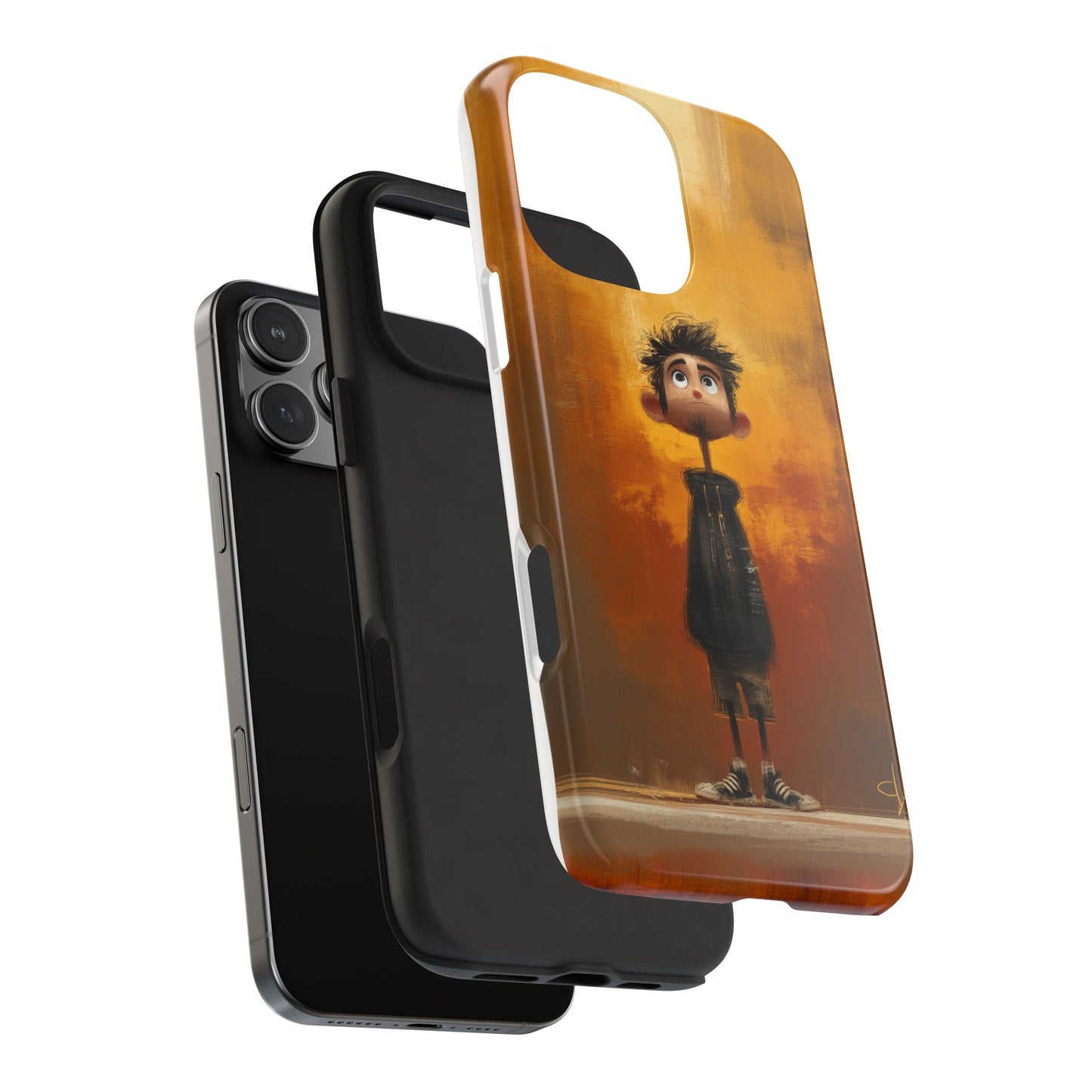Unique Tough Phone Cases with Artistic Boy Design - Perfect for Kids and Teens