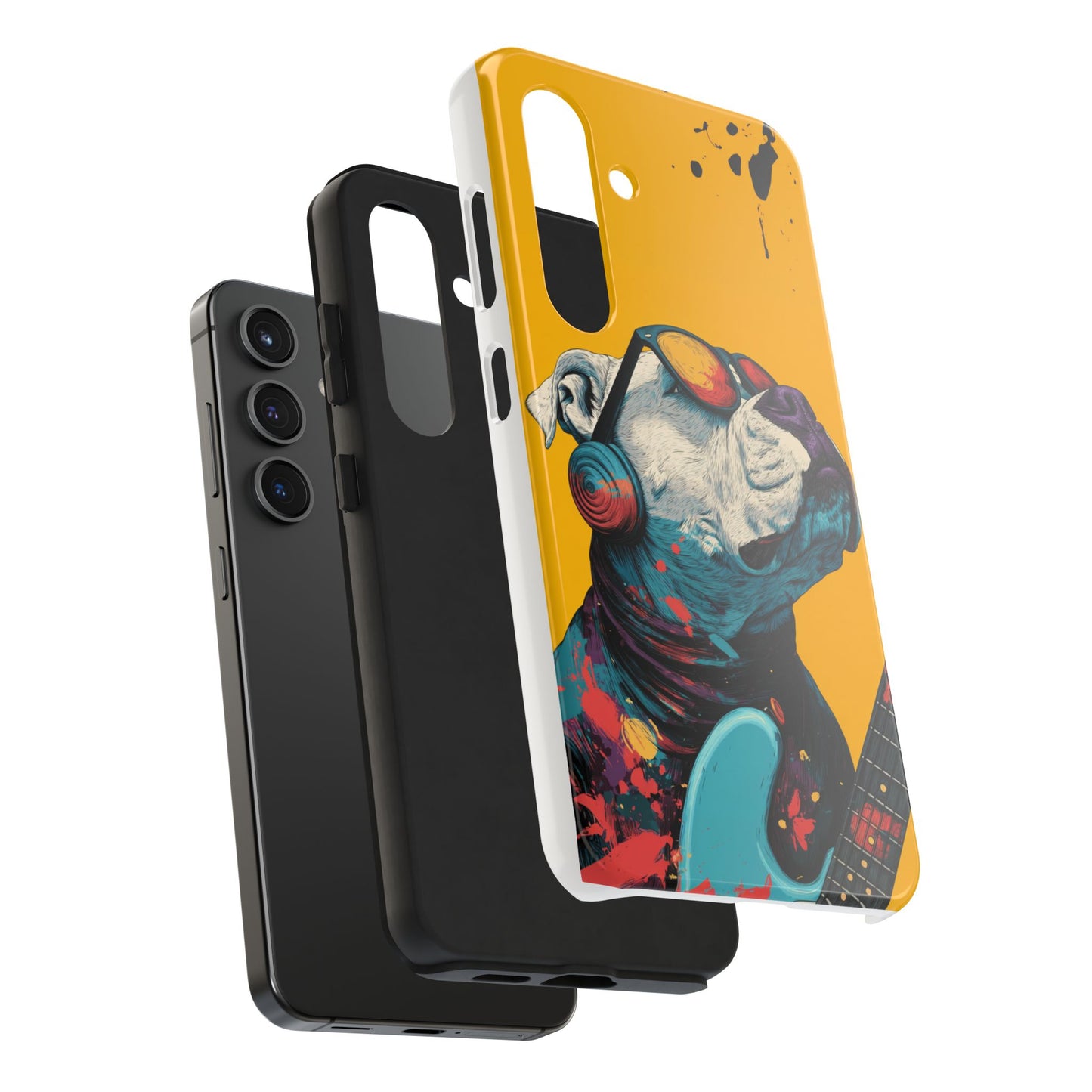 French Bulldog with Orange Sunglasses and Headphones Tough Phone Case