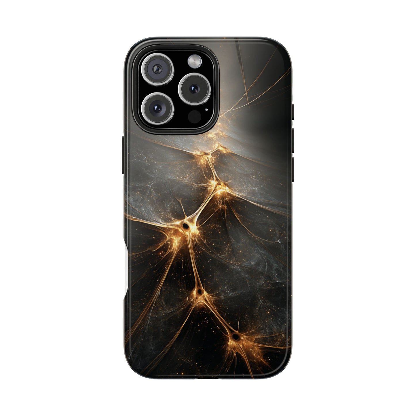 Tough Phone Case - Elegant Gold Fractal Design for Tech Lovers