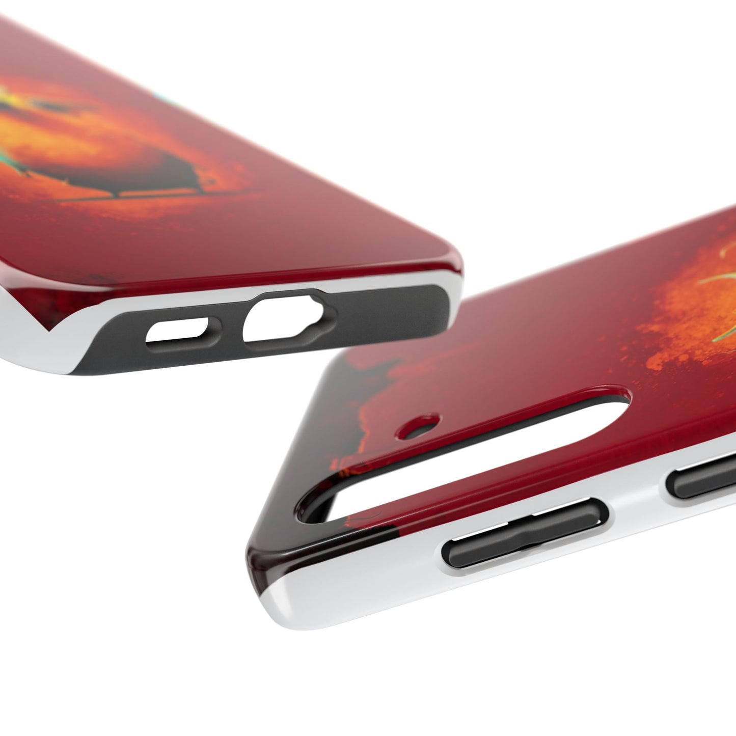 Whimsical Tough Phone Case - Cute Orange Monster Design