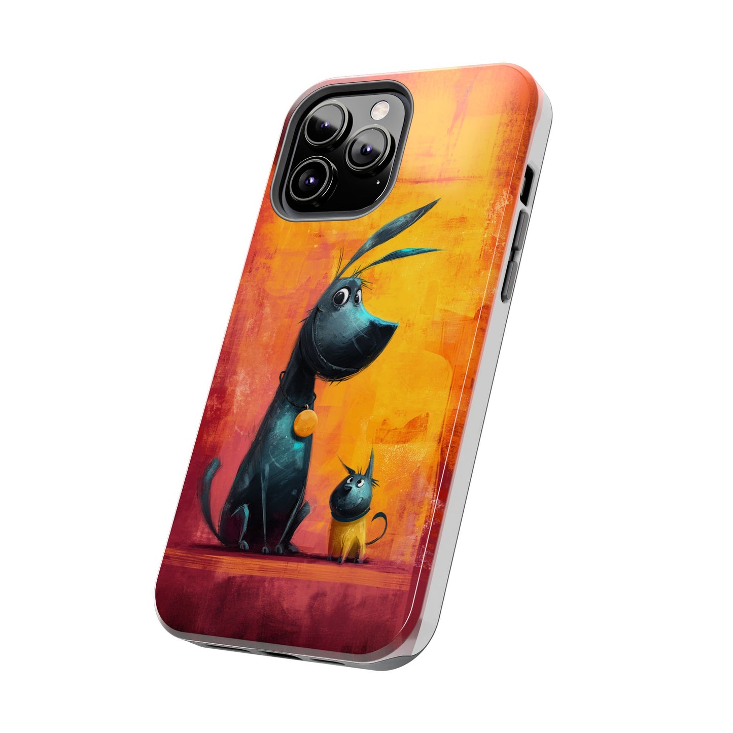 Colorful Dog & Cat Tough Phone Case – Fun Pet Lover Accessory