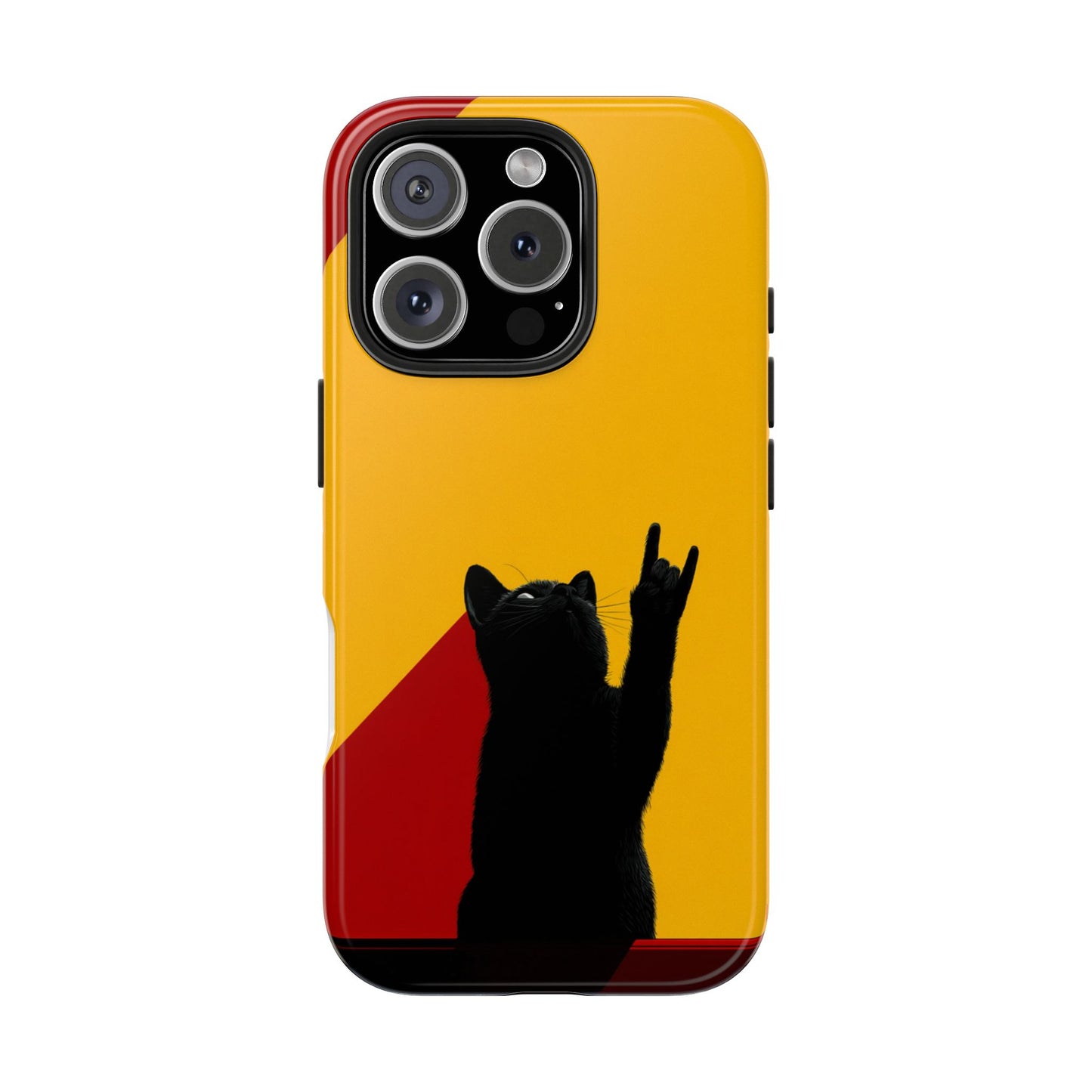 Black Cat Rock Gesture Tough Phone Case