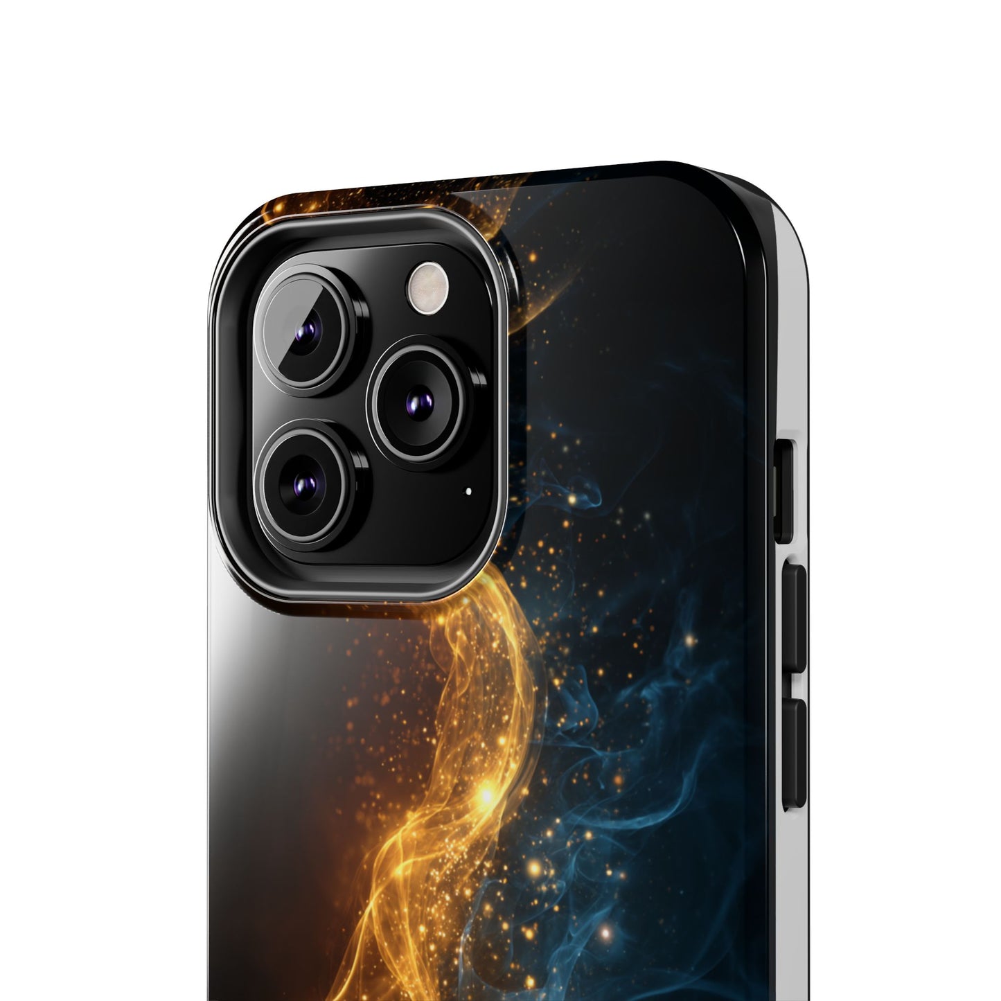 Dynamic Gold and Blue Tough Phone Case - Durable Protection with a Stunning Design