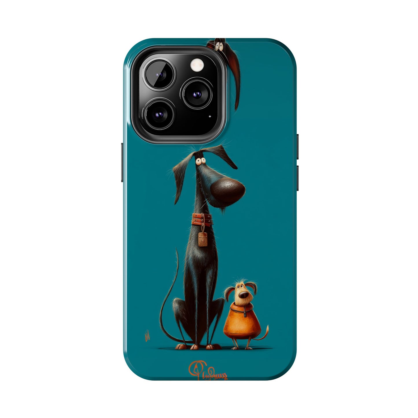 Whimsical Dog Art Tough Phone Case - Durable Protection for Pet Lovers