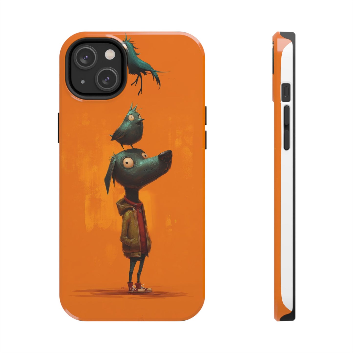 Fun Dog & Bird Tough Phone Cases - Quirky Animal Art for Pet Lovers