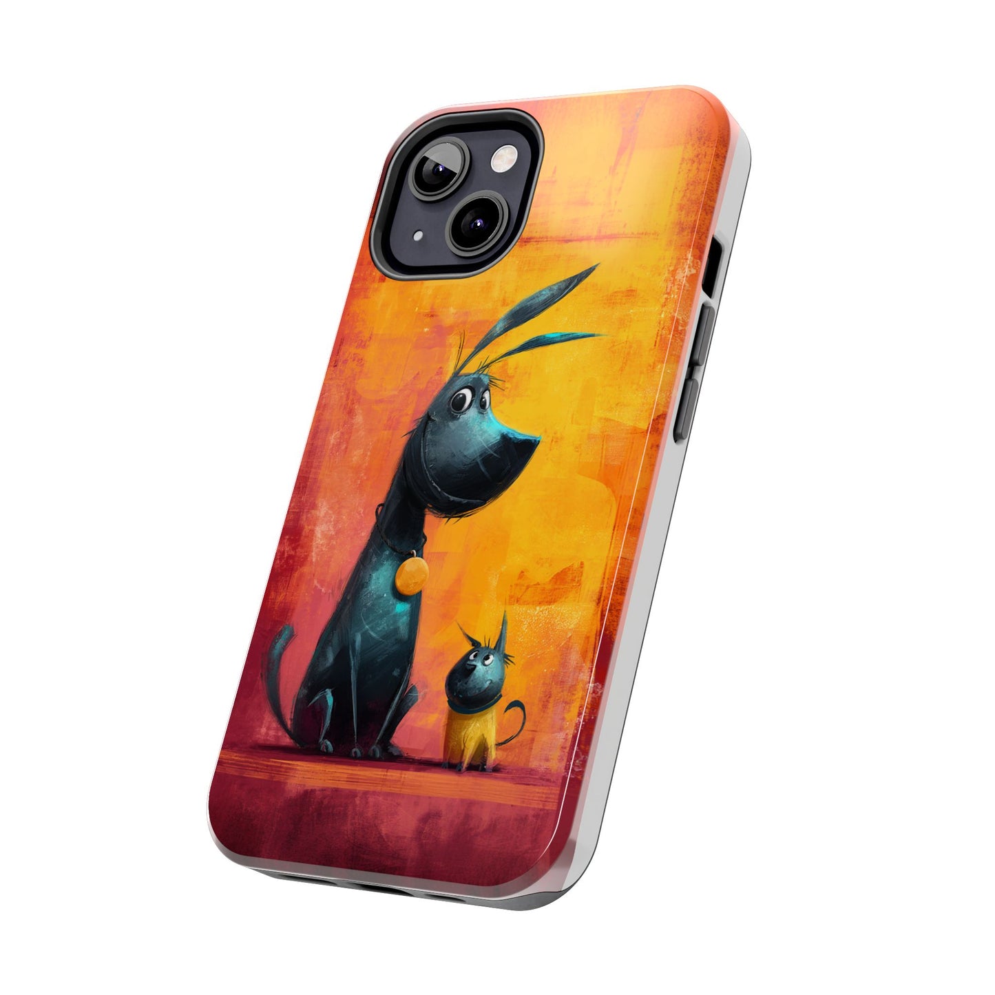 Colorful Dog & Cat Tough Phone Case – Fun Pet Lover Accessory