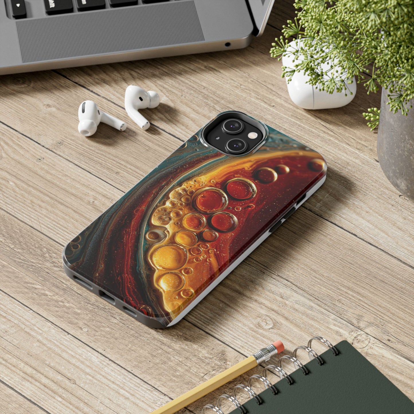 Artistic Tough Phone Case - Abstract Lava Design