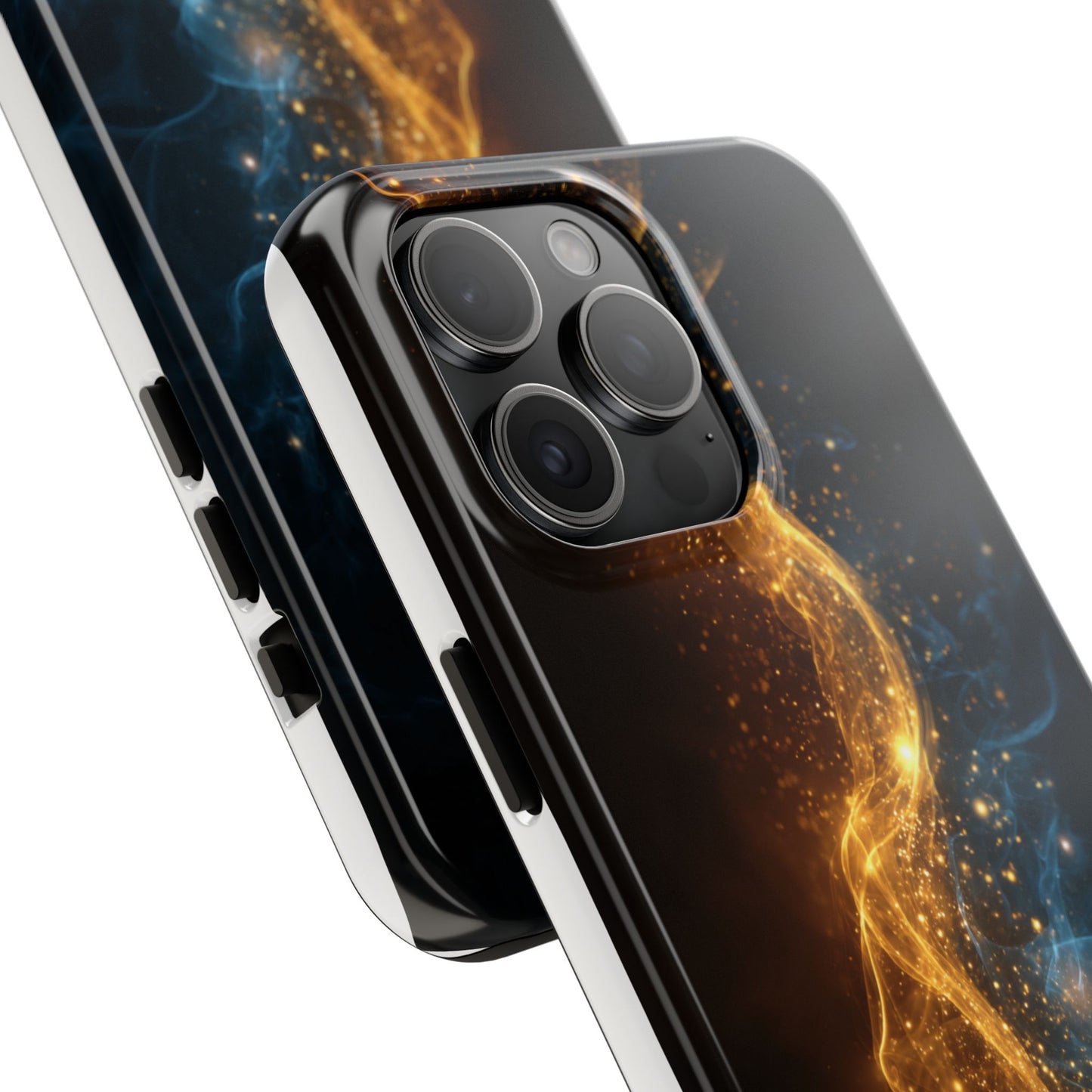 Dynamic Gold and Blue Tough Phone Case - Durable Protection with a Stunning Design