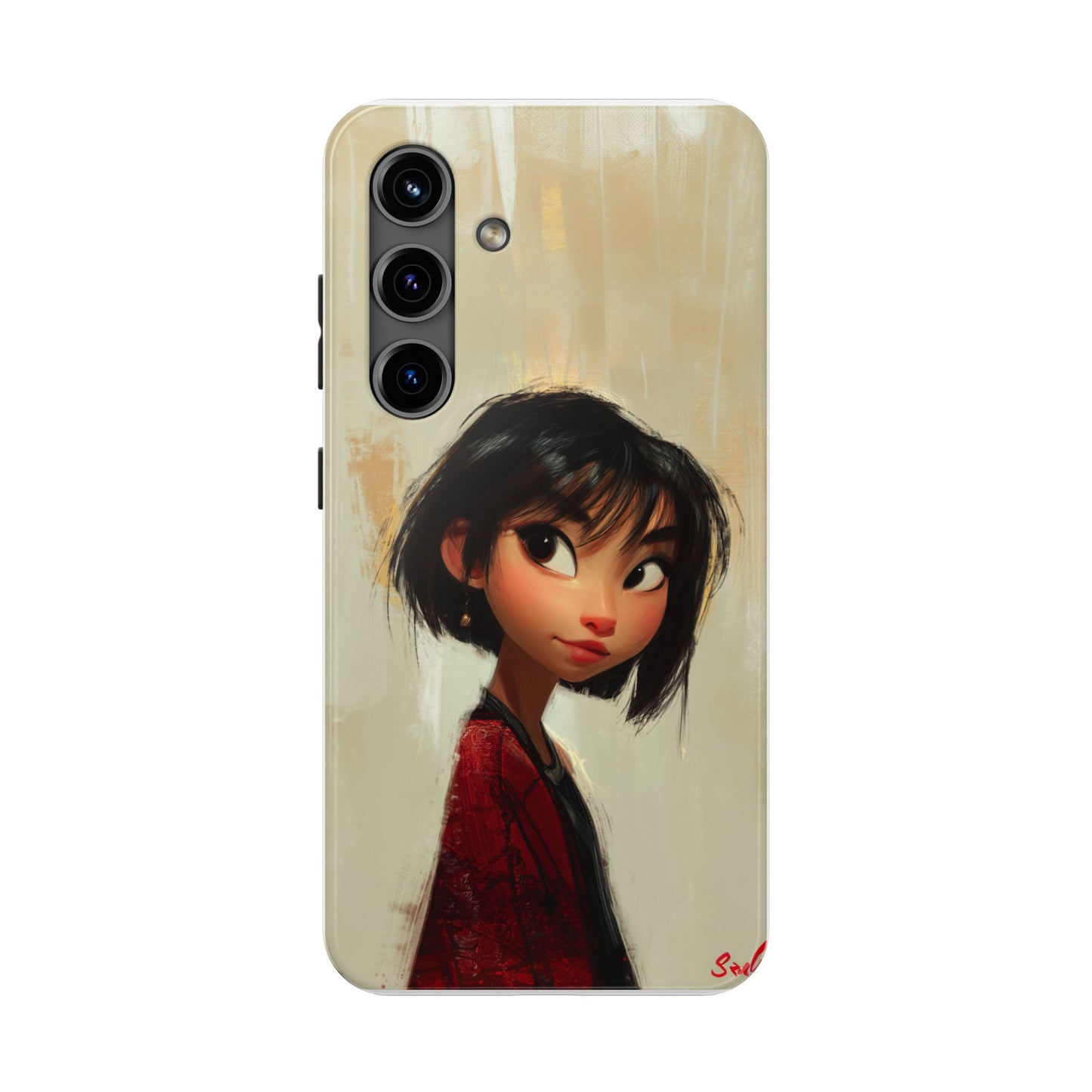 Artistic Tough Phone Case - Cute Character Design for Kids and Teens