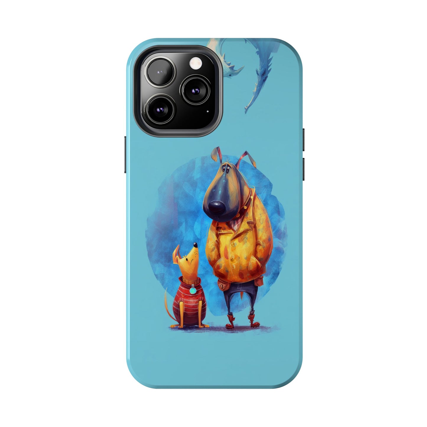 Whimsical Dog-Themed Tough Phone Case for Pet Lovers