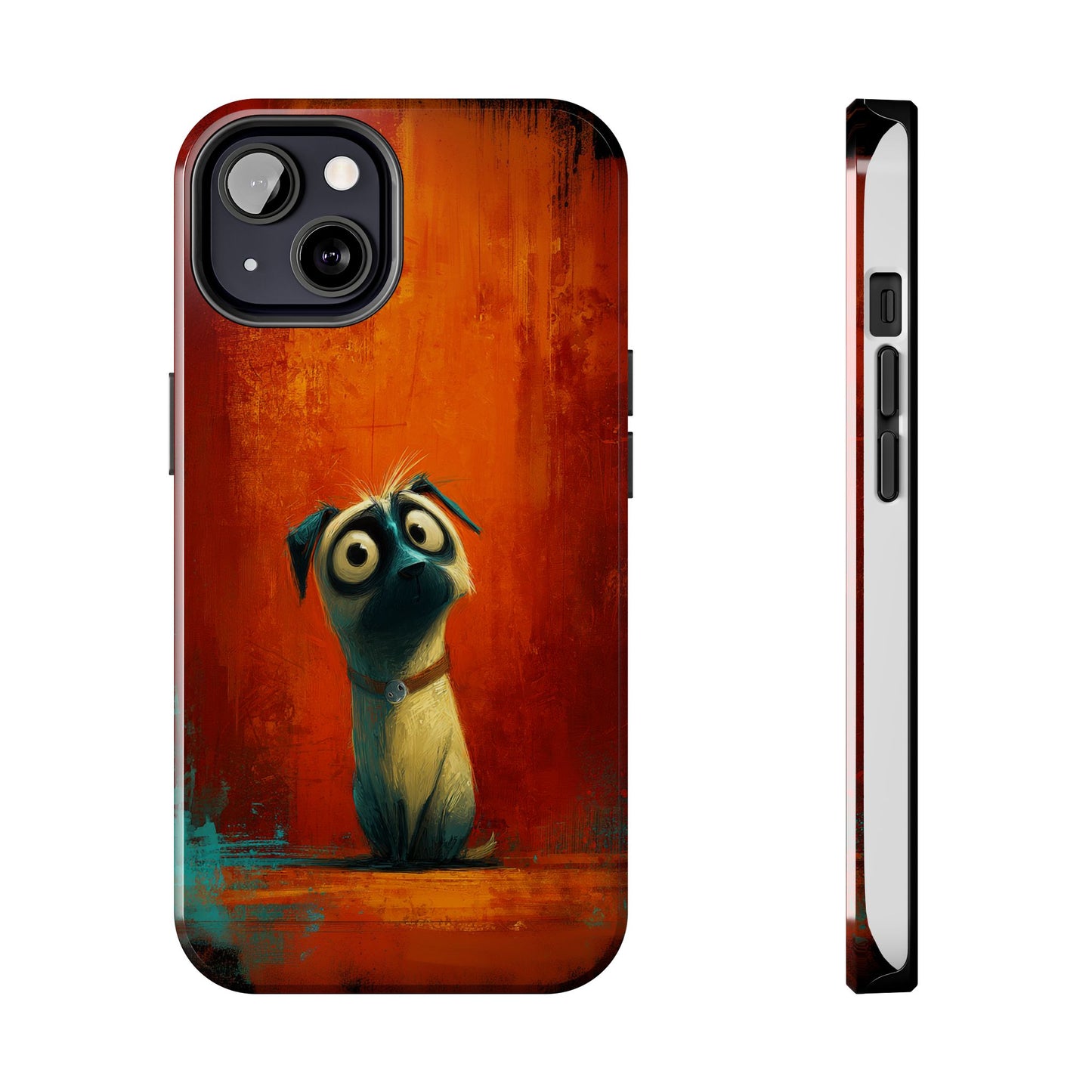Whimsical Dog Art Tough Phone Case - Durable Protection for Pet Lovers