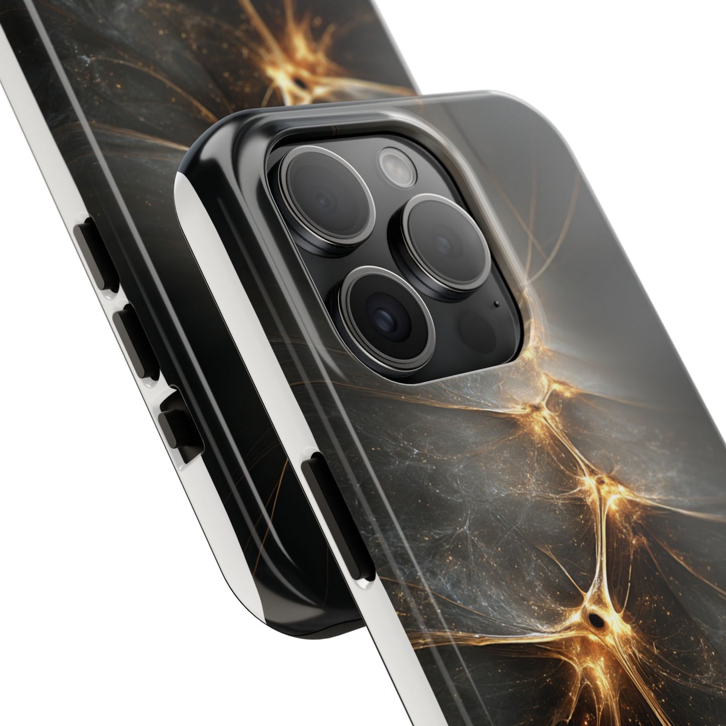 Tough Phone Case - Elegant Gold Fractal Design for Tech Lovers