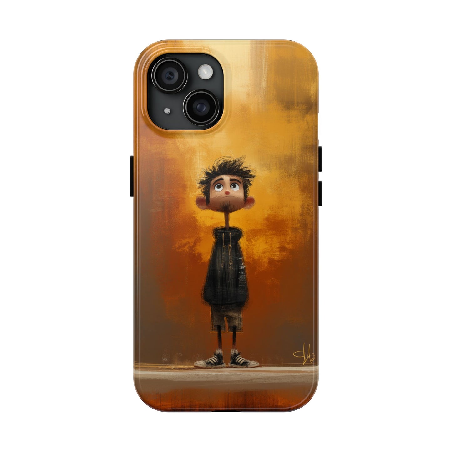 Unique Tough Phone Cases with Artistic Boy Design - Perfect for Kids and Teens