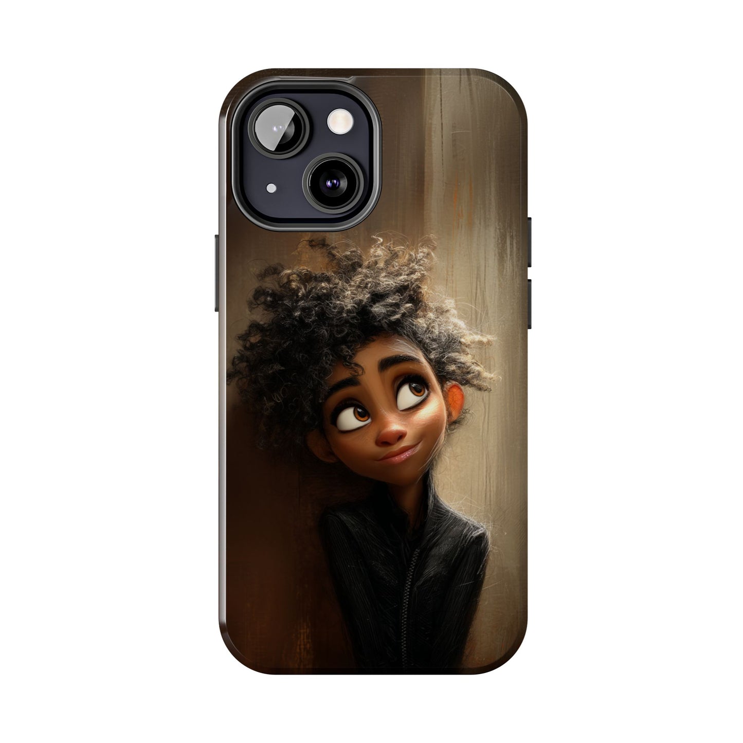 Stylish Tough Phone Case - Artistic Character Design for Teens