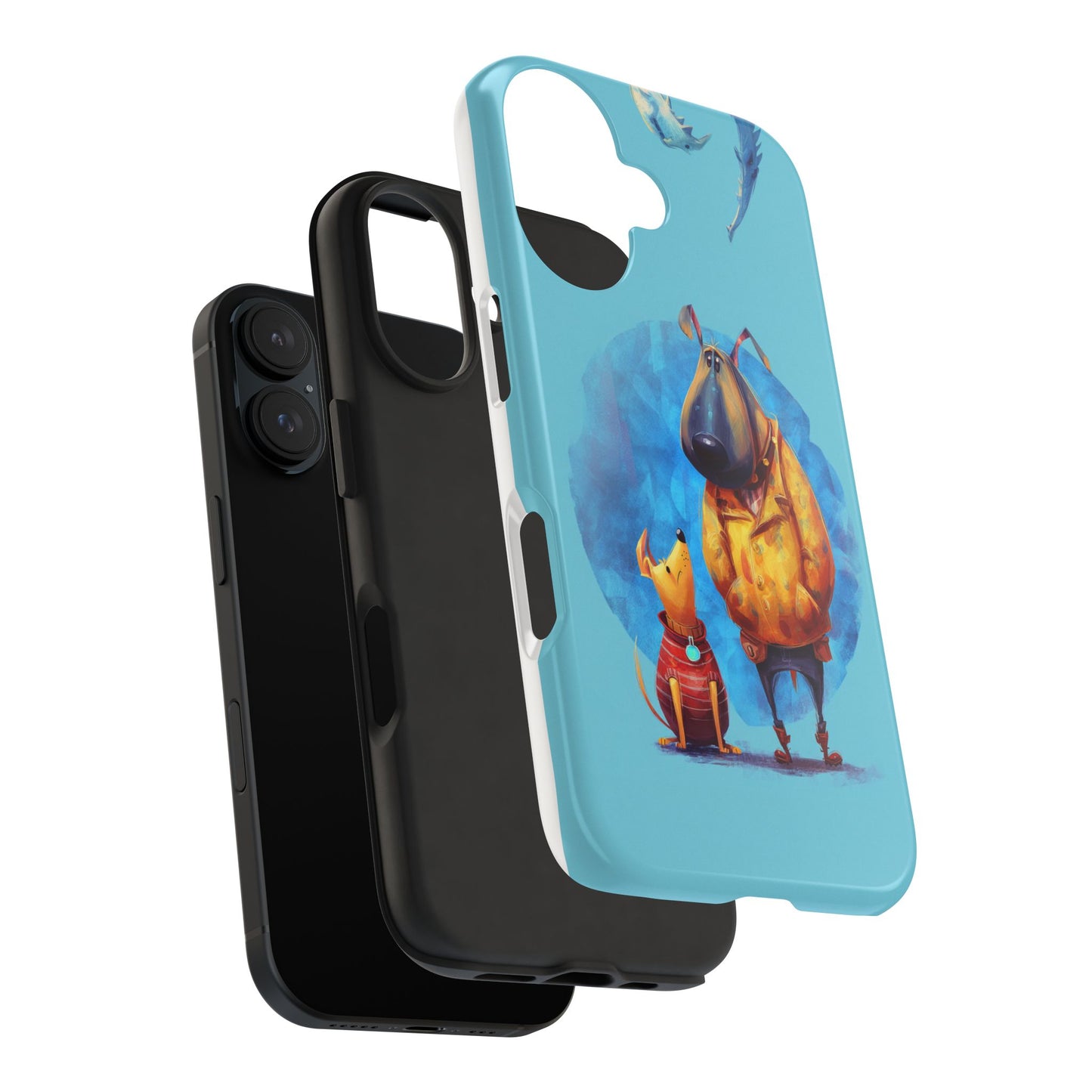Whimsical Dog-Themed Tough Phone Case for Pet Lovers
