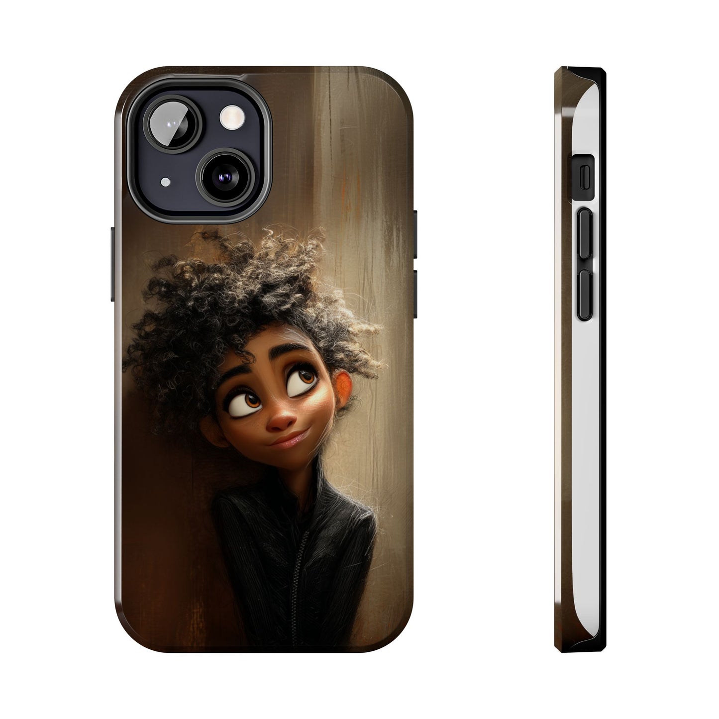 Stylish Tough Phone Case - Artistic Character Design for Teens