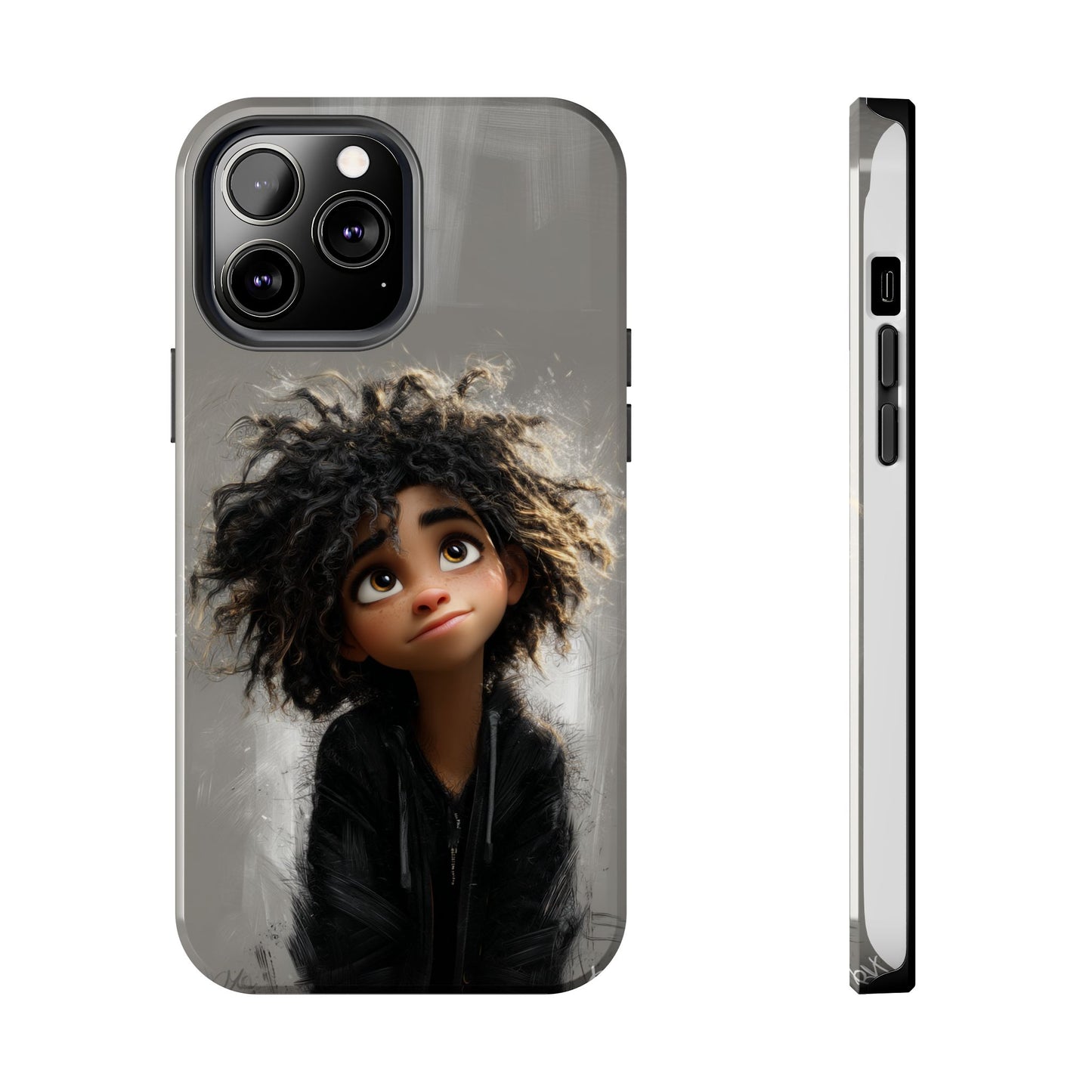 Artistic Tough Phone Case - Unique Character Design for Creative Souls