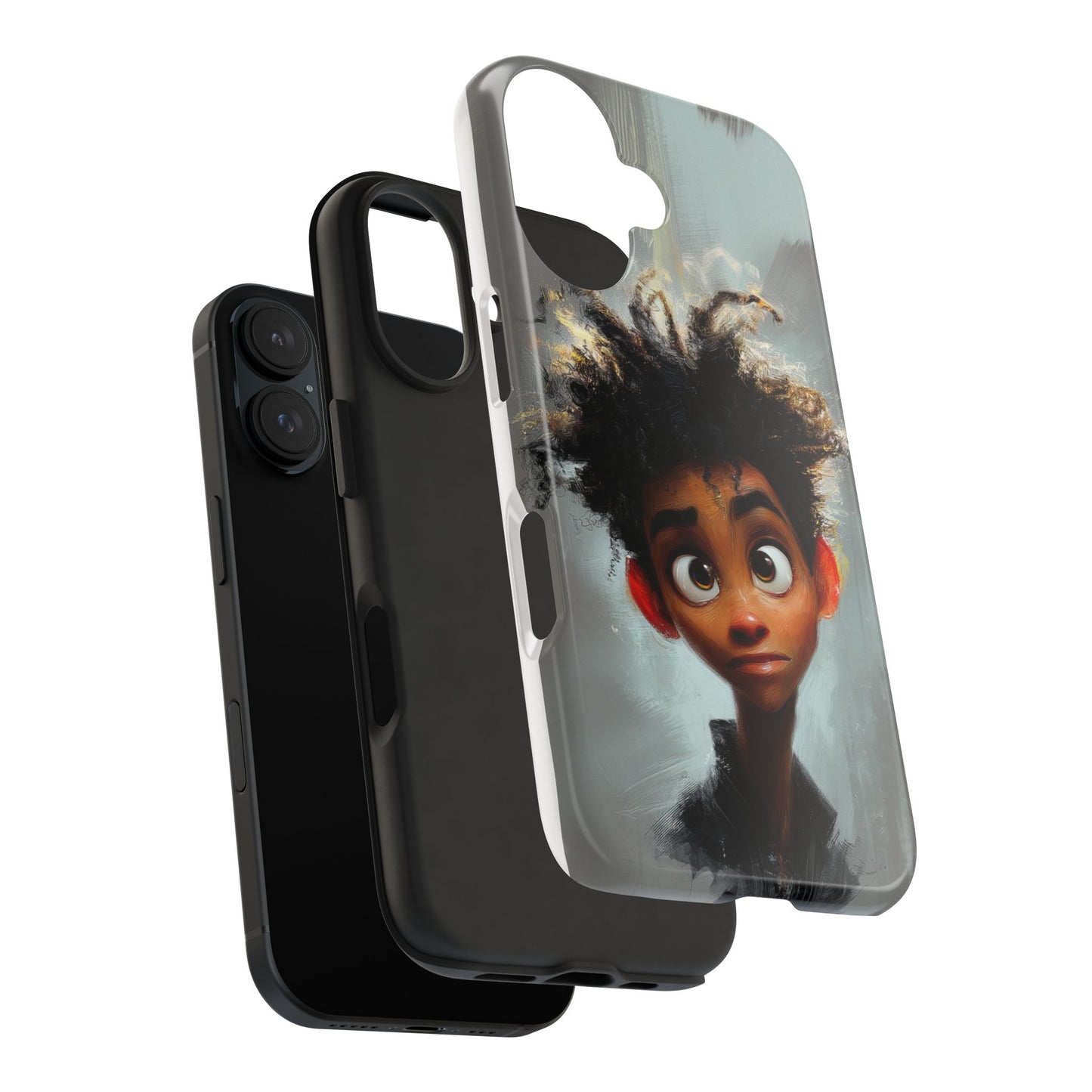 Artistic Tough Phone Case - Unique Design with Character - Great Gift Idea