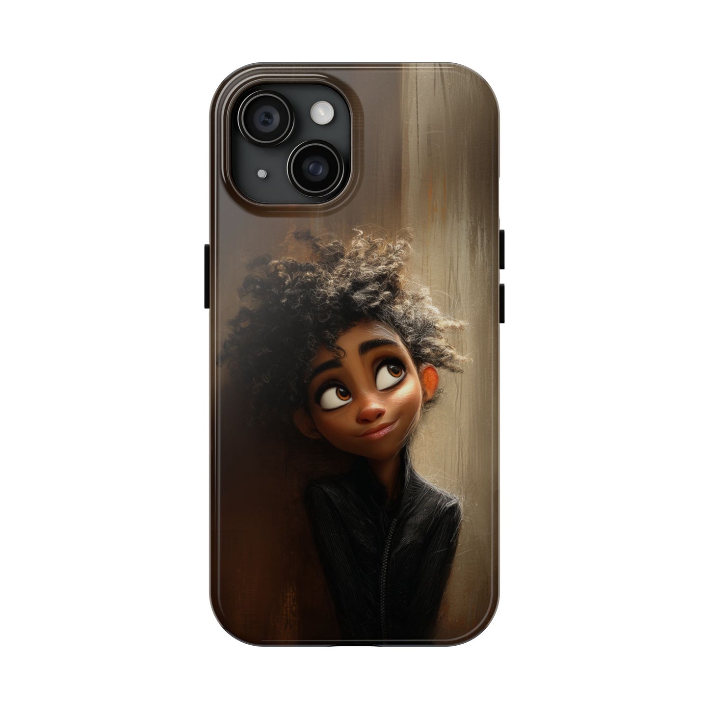 Stylish Tough Phone Case - Artistic Character Design for Teens