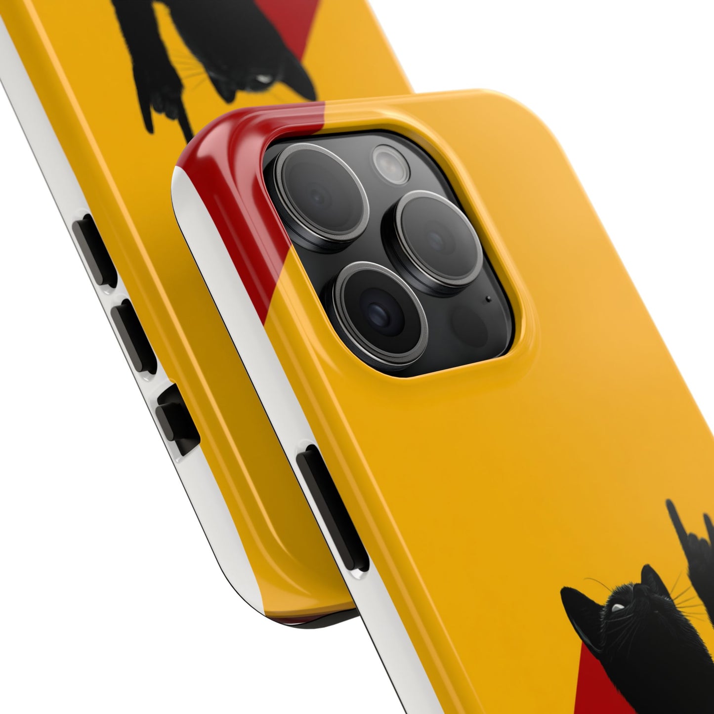 Black Cat Rock Gesture Tough Phone Case