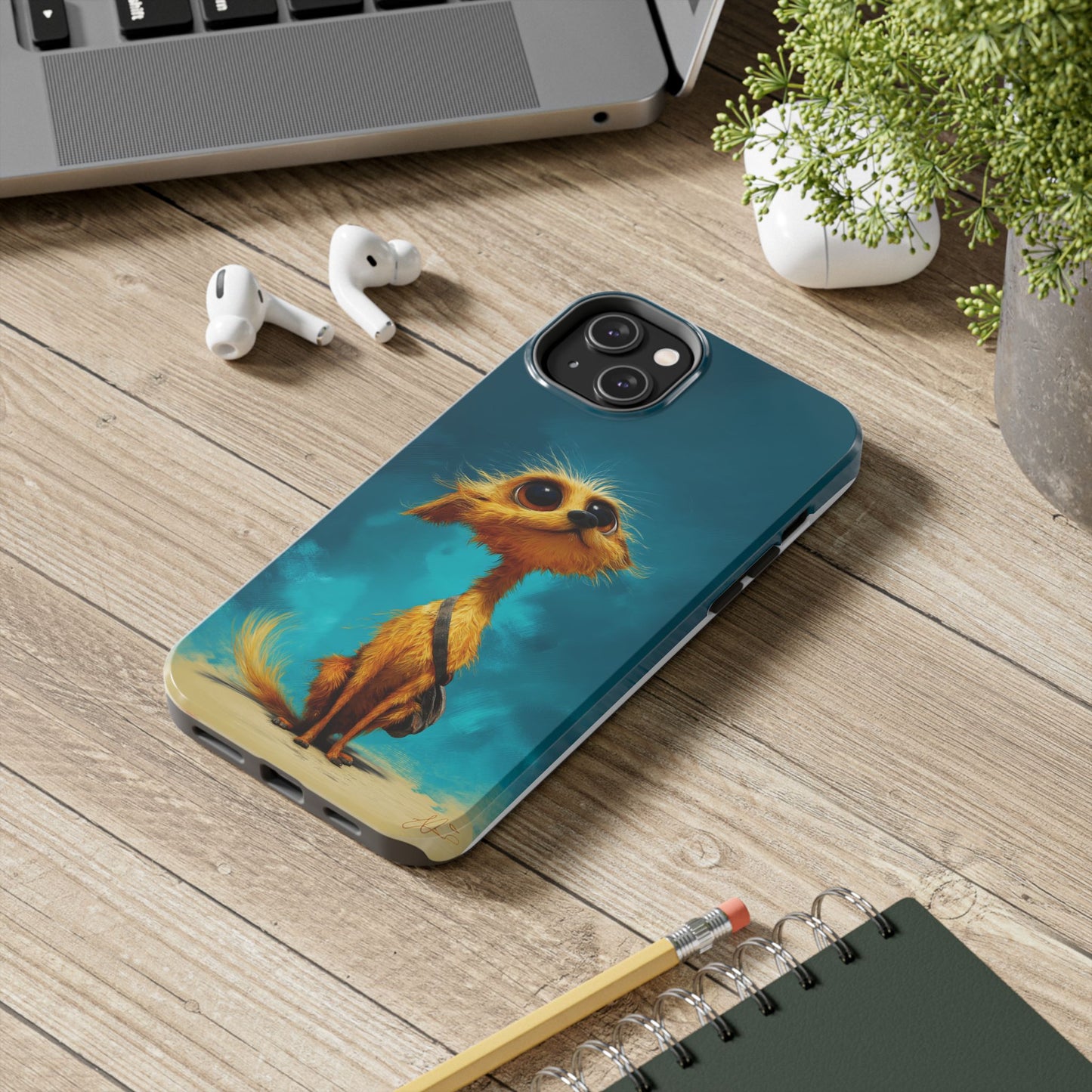 Whimsical Dog Art Tough Phone Case - Durable and Stylish Protection for Pet Lovers