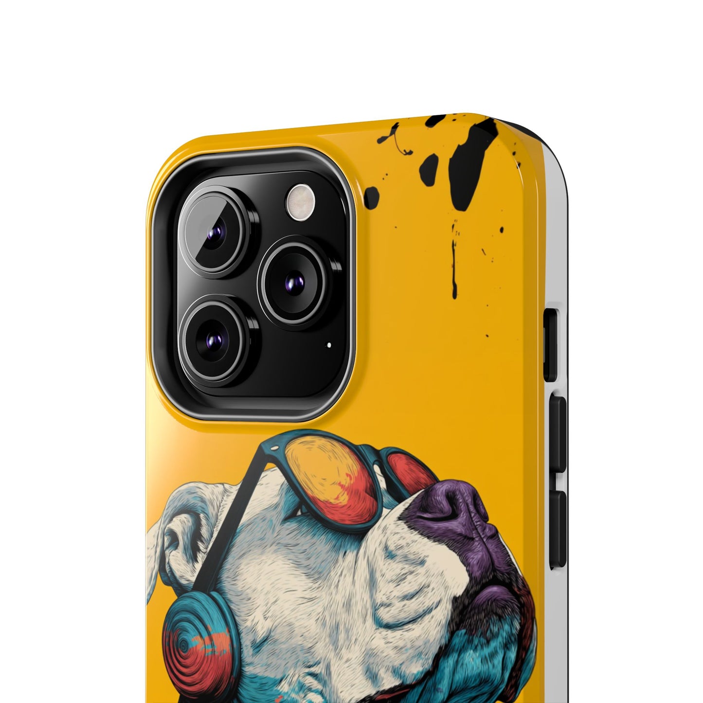 French Bulldog with Orange Sunglasses and Headphones Tough Phone Case