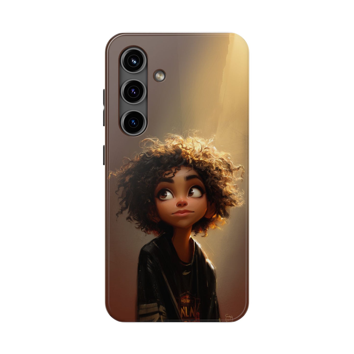 Artistic Tough Phone Case with Whimsical Character Design