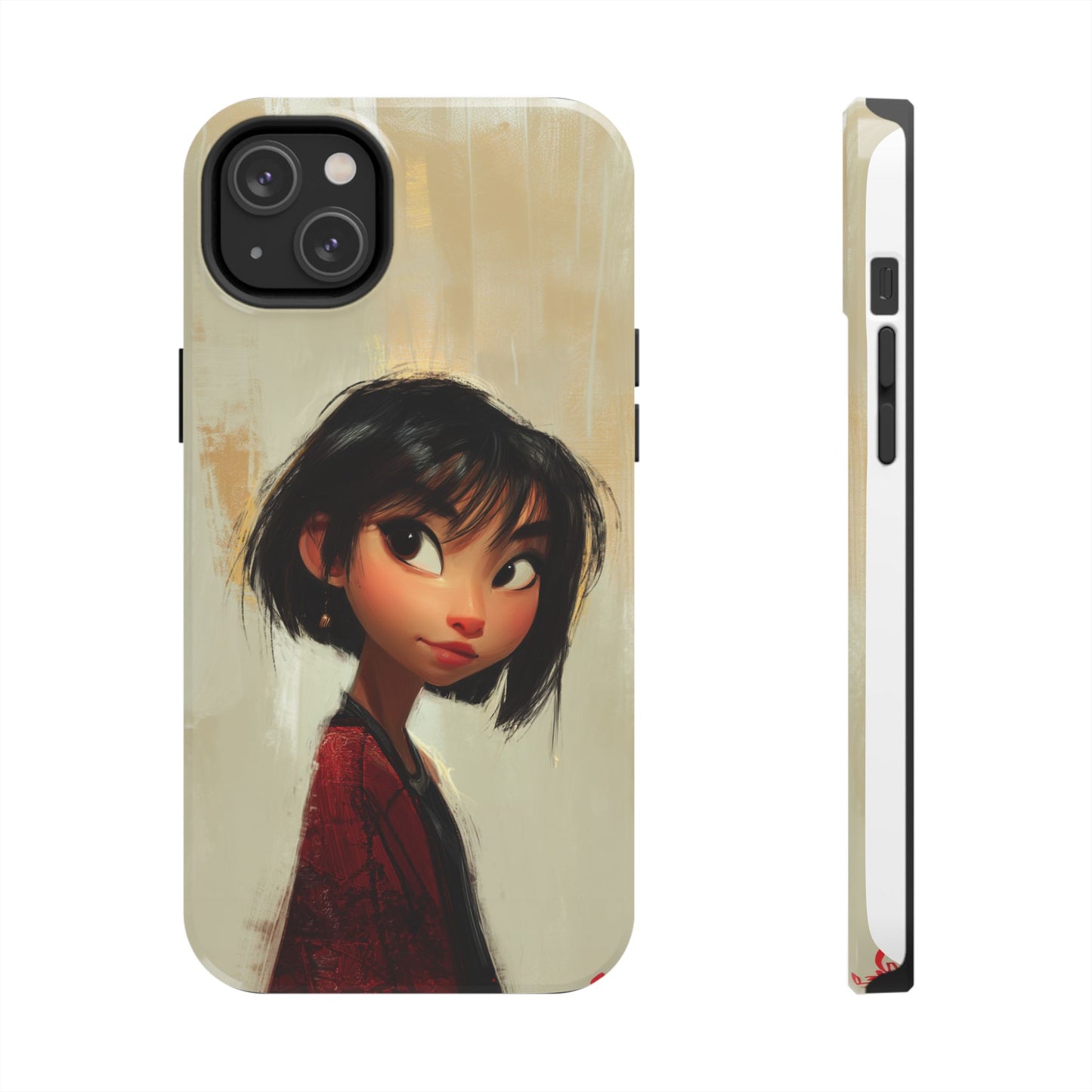 Artistic Tough Phone Case - Cute Character Design for Kids and Teens