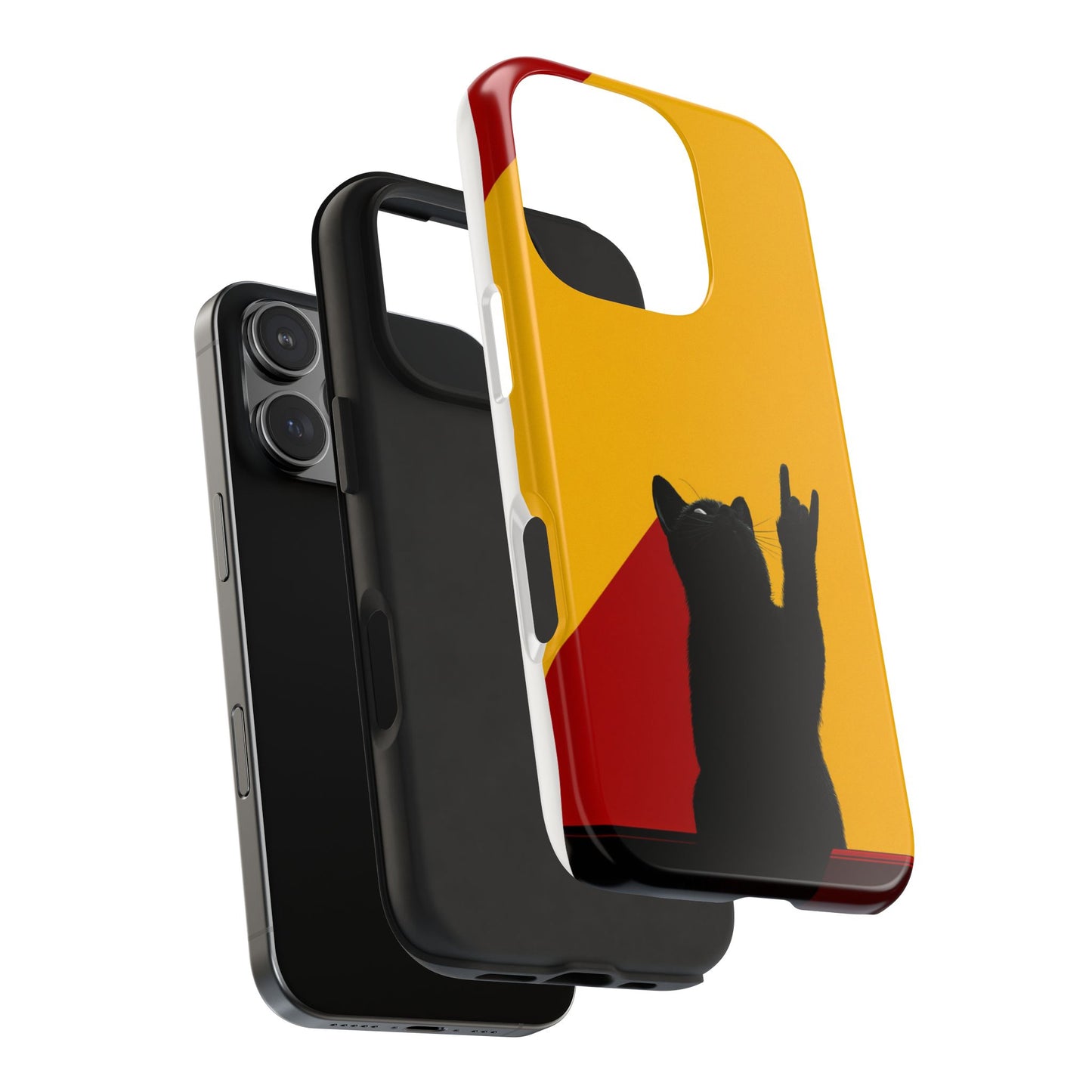 Black Cat Rock Gesture Tough Phone Case