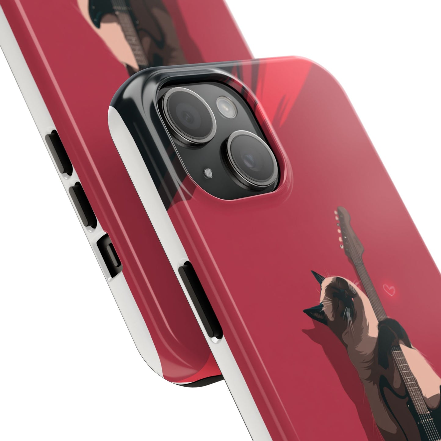 Charming Cat with Guitar Tough Phone Case – Wearable Art for Cat & Music Lovers