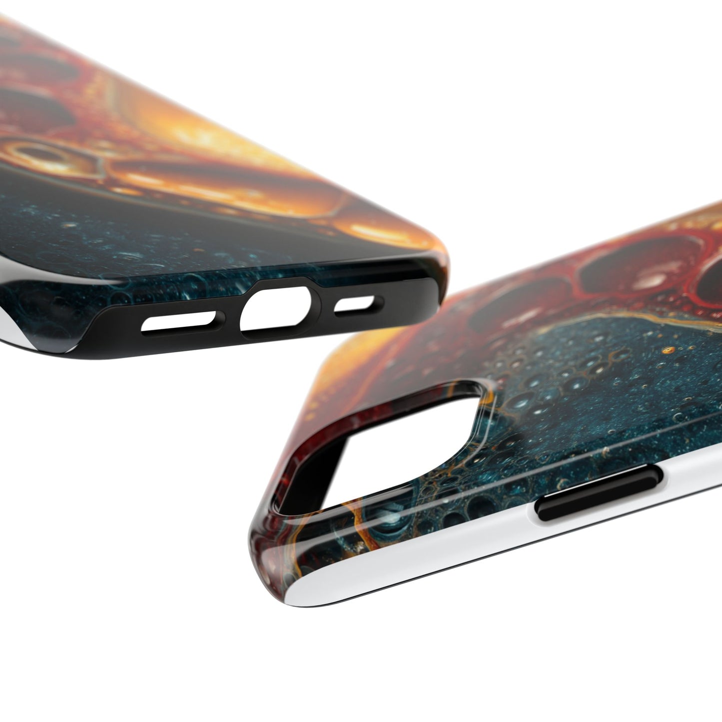 Artistic Tough Phone Case - Vibrant Fluid Design