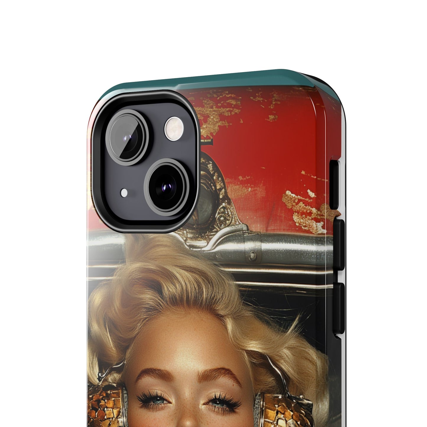 Retro Glam Tough Phone Case - Stylish Protection for Music Lovers