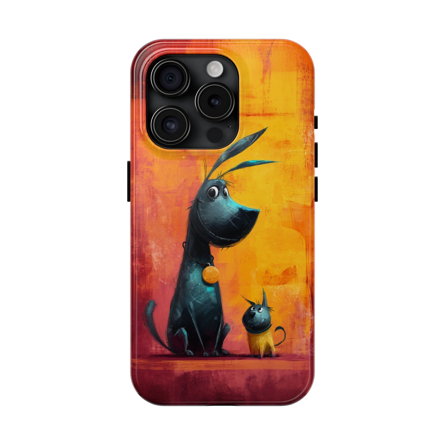 Colorful Dog & Cat Tough Phone Case – Fun Pet Lover Accessory