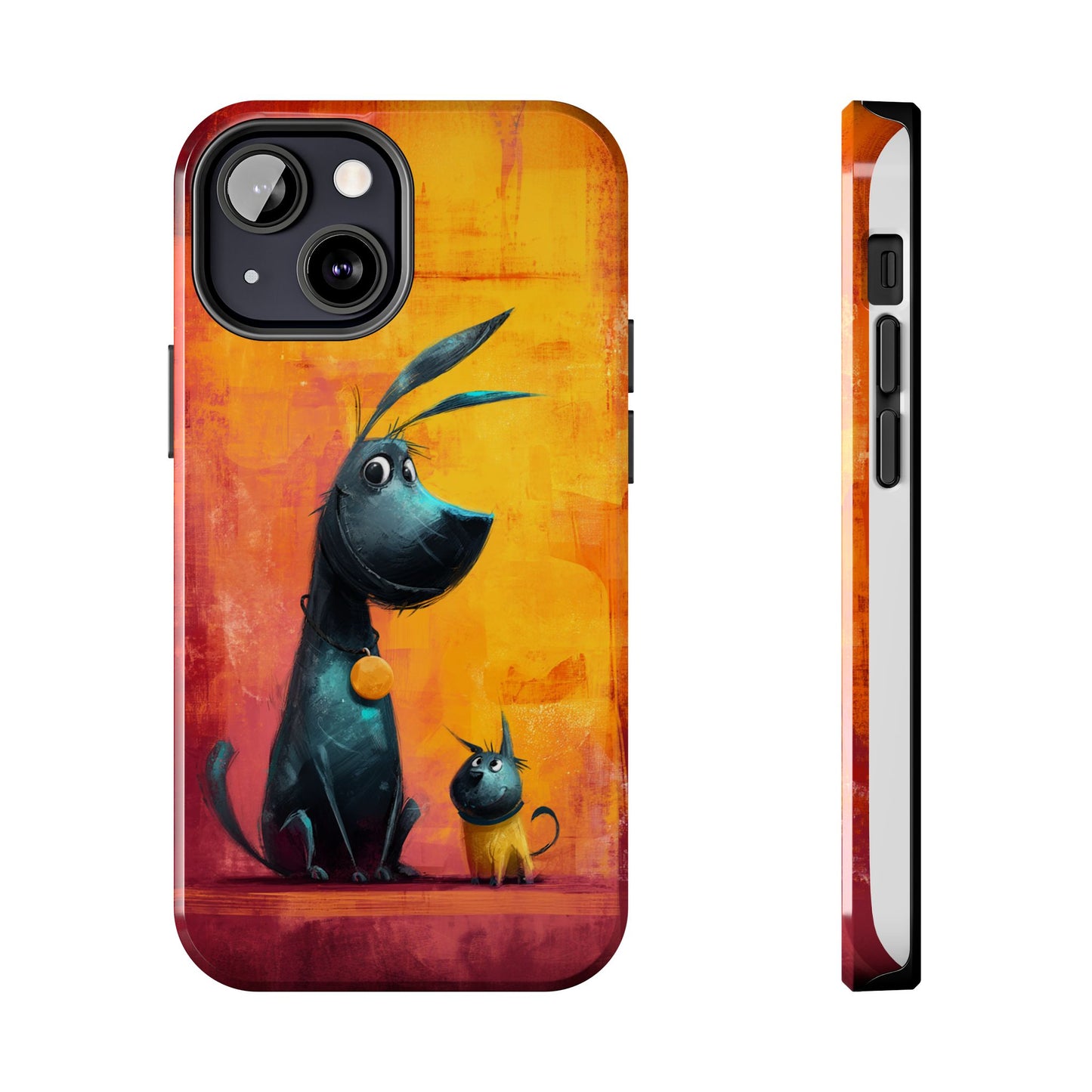 Colorful Dog & Cat Tough Phone Case – Fun Pet Lover Accessory